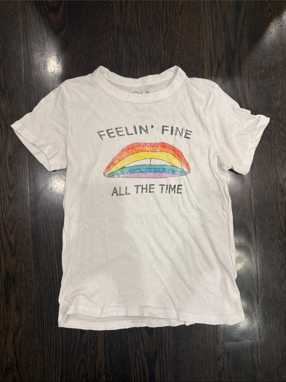 Chaser White Graphic Tee with Rainbow Lips